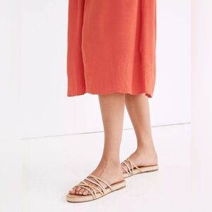 Madewell Kathryn Espadrille Slide Sandal Colorblock Snake Embossed Leather